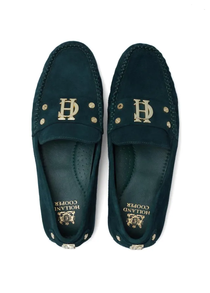 Women Loafers Holland Cooper The Driving Loafer Emerald