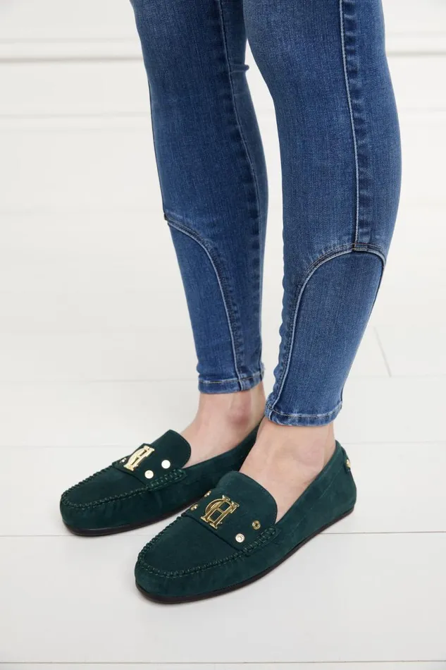 Women Loafers Holland Cooper The Driving Loafer Emerald