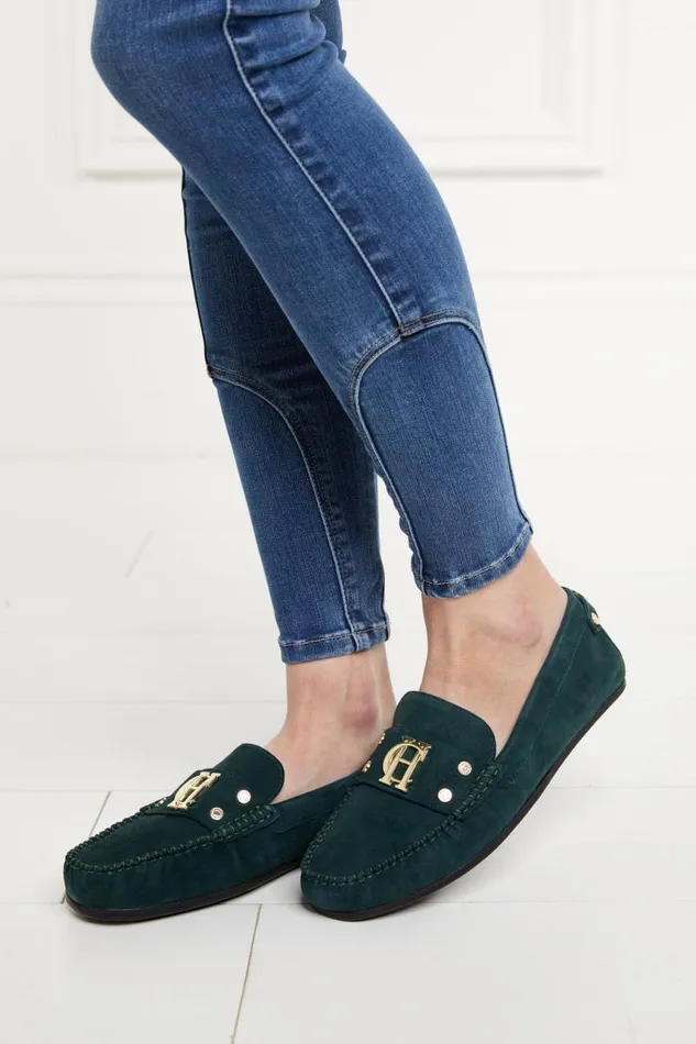 Women Loafers Holland Cooper The Driving Loafer Emerald