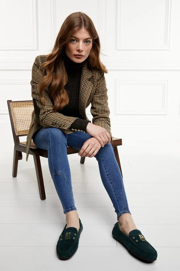Women Loafers Holland Cooper The Driving Loafer Emerald