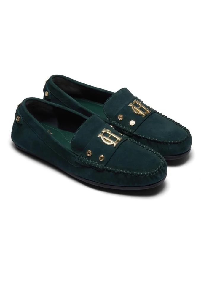 Women Loafers Holland Cooper The Driving Loafer Emerald