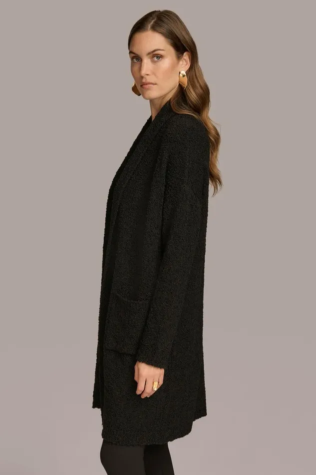 Women LONG OPENFRONT CARDIGAN Black Donna Karan New York Sweaters And Tops Women LONG OPENFRONT CARDIGAN Black Donna Karan New York Sweaters And Tops