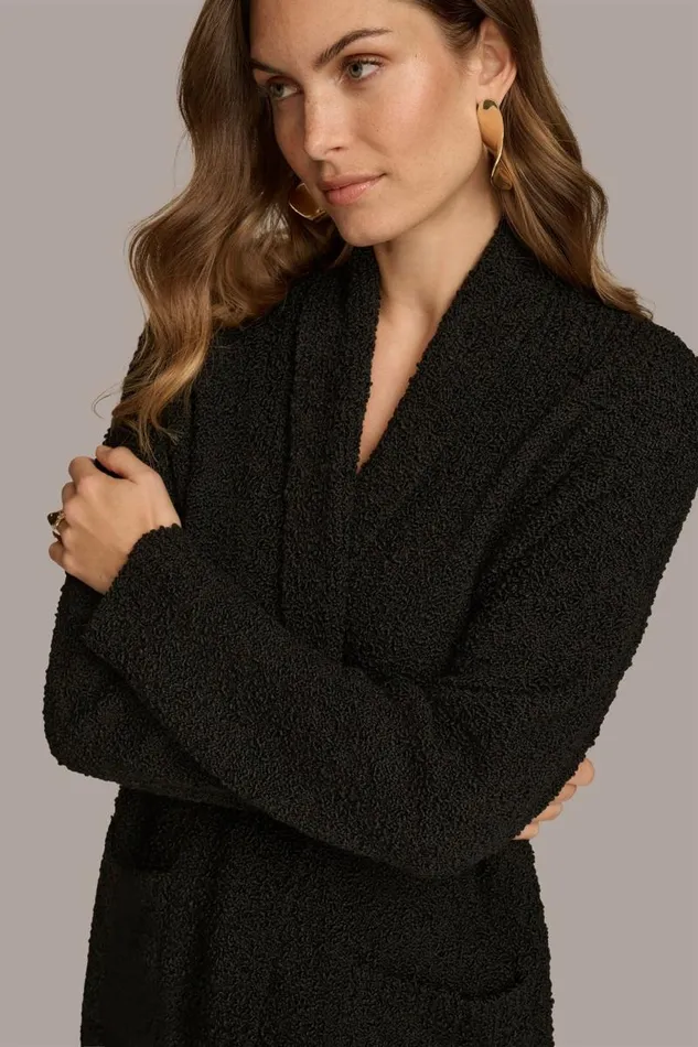 Women LONG OPENFRONT CARDIGAN Black Donna Karan New York Sweaters And Tops Women LONG OPENFRONT CARDIGAN Black Donna Karan New York Sweaters And Tops