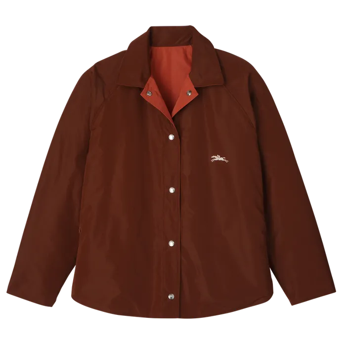 Women Longchamp Padded blouson ChestnutTomato Coats and Jackets