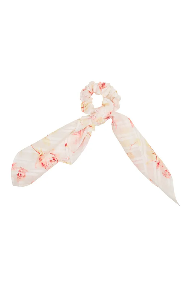 Women LoveShackFancy Hair Accessories Parison Floral Hair Scrunchie Cherry Soda Women LoveShackFancy Hair Accessories Parison Floral Hair Scrunchie Cherry Soda