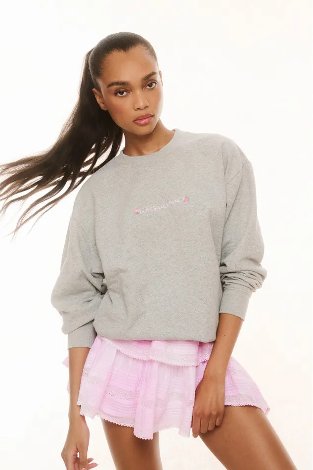 Women LoveShackFancy Tees and Fleece Palo Pullover Granite