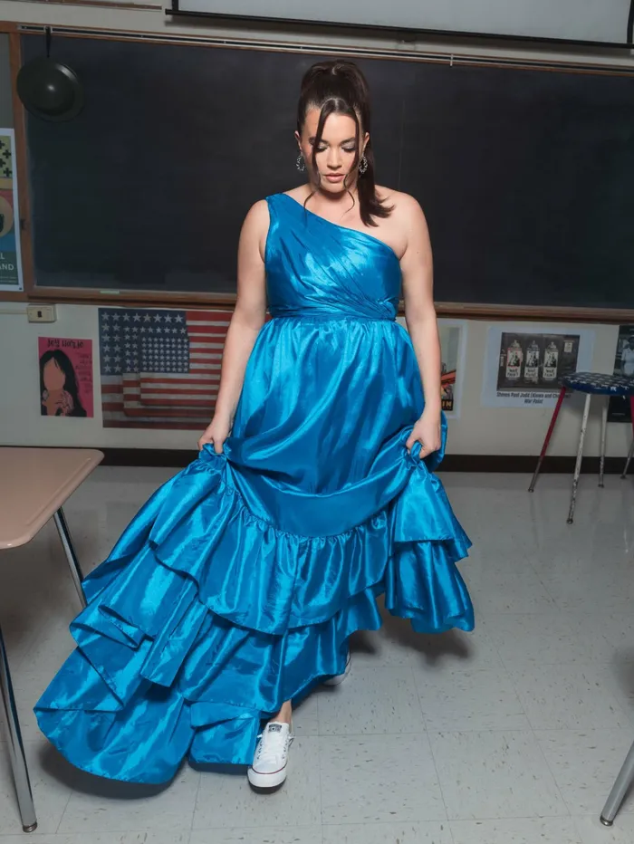 Women Mac Duggal One Shoulder Asymmetrical Ruffle Hem Gown Turquoise Plus Size Dresses Women Mac Duggal One Shoulder Asymmetrical Ruffle Hem Gown Turquoise Plus Size Dresses