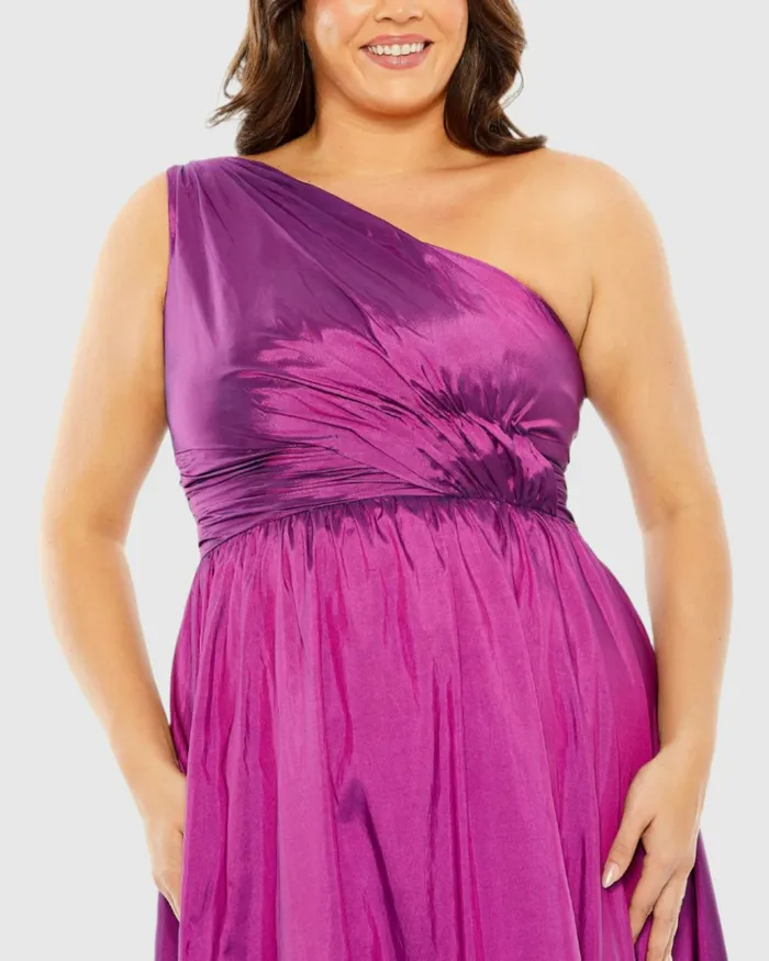 Women Mac Duggal One Shoulder Asymmetrical Ruffle Hem Gown Turquoise Plus Size Dresses Women Mac Duggal One Shoulder Asymmetrical Ruffle Hem Gown Turquoise Plus Size Dresses