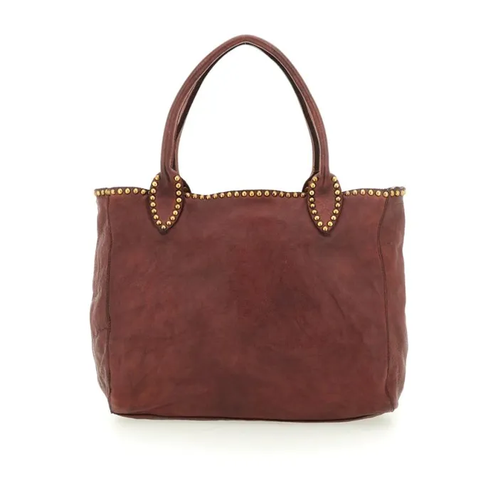 Women Malachite Red Campomaggi ShoppersTote Bags