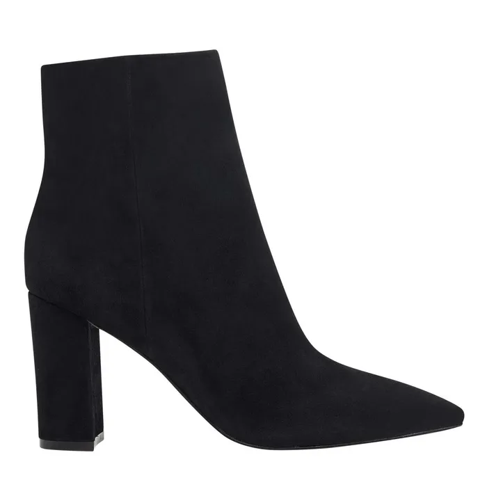 Women Marc Fisher Booties Ulani Heeled Bootie Black Suede