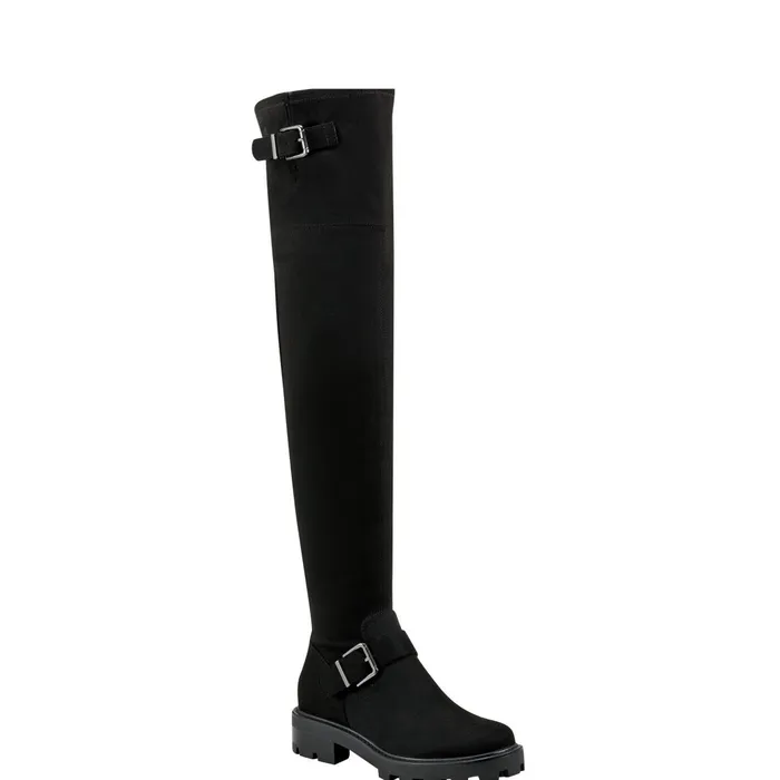 Women Marc Fisher Boots Ganven Lug Sole Over The Knee Boot Black