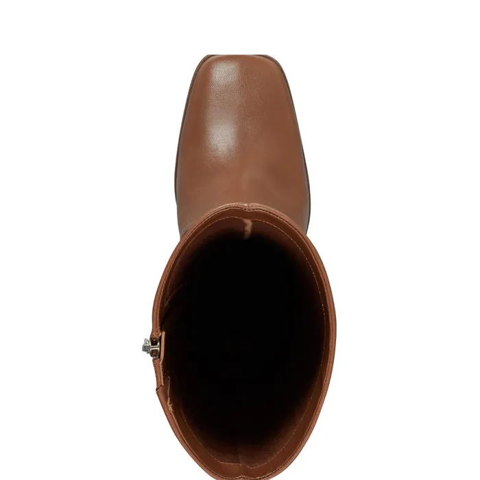 Women Marc Fisher Dress Boots Dreeam Block Heeled Boot Tan Leather