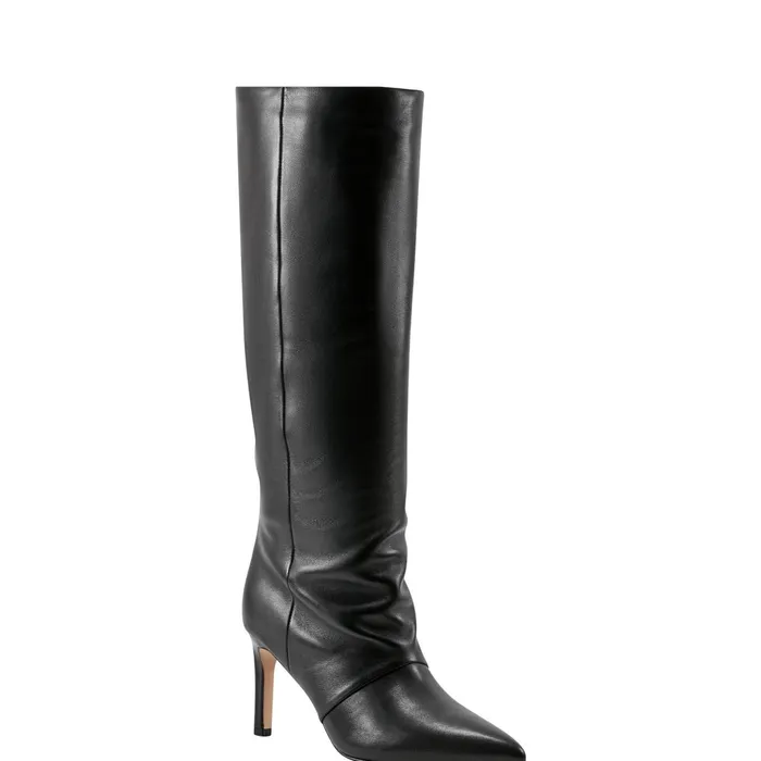 Women Marc Fisher Dress Boots Narysa Dress Boot Black Leather