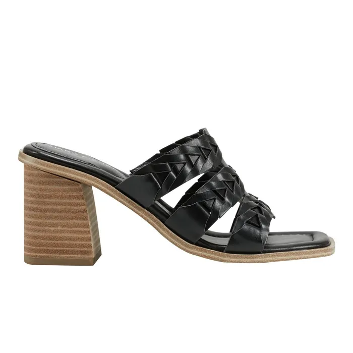 Women Marc Fisher Mules and Slides Melita Block Heel Sandal Black