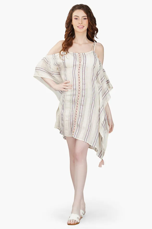 Women Marie Nautical Cold Shoulder Kaftan Dress Dresses America and Beyond