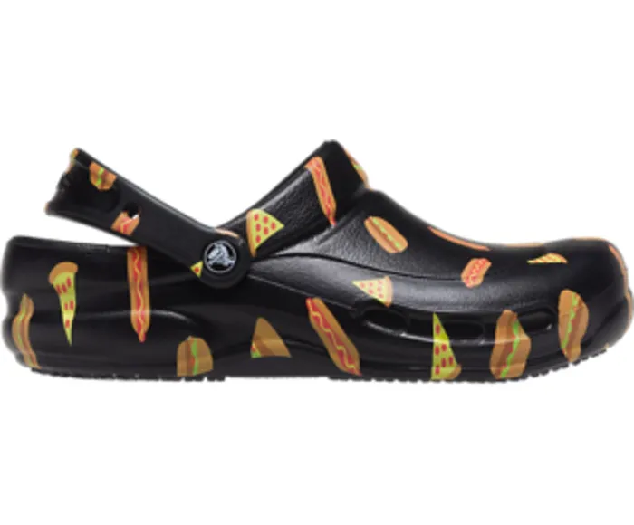 WomenMen Crocs Bistro Graphic Clog Multi Black Black Clogs