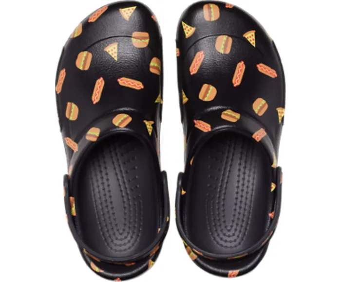 WomenMen Crocs Bistro Graphic Clog Multi Black Black Clogs