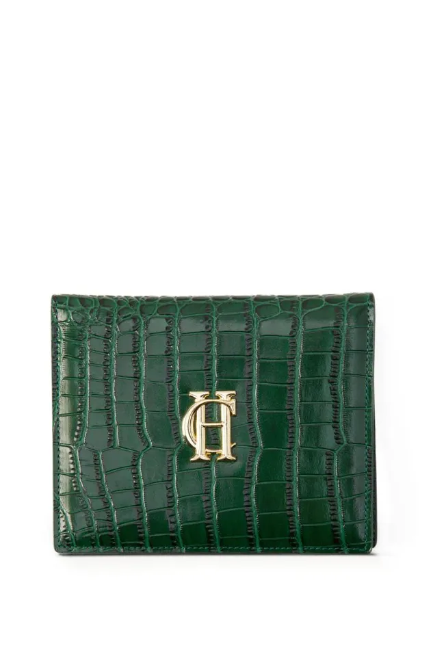 WomenMen Small Leather Goods Holland Cooper Chelsea Wallet Emerald Croc