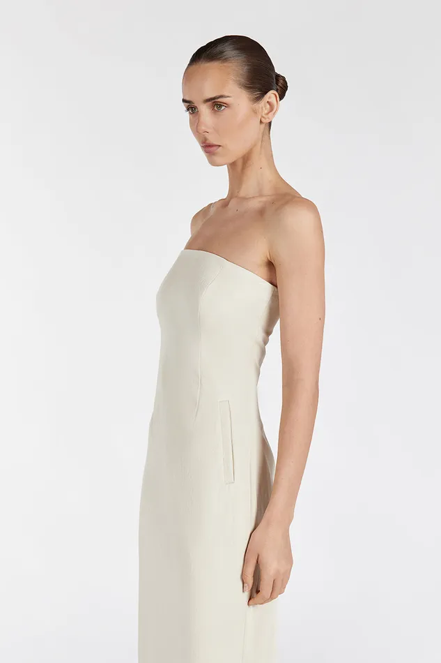 Women Midi Dresses DISSH OPAL OAT STRAPLESS MIDI DRESS
