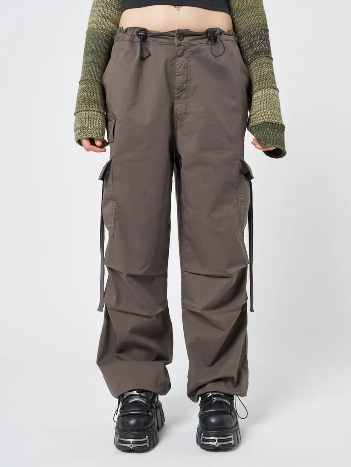 Women Minga London Bottoms Rheo Brown Tech Cargo Pants
