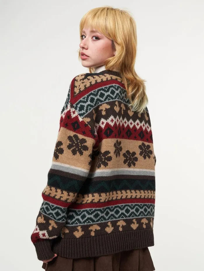 Women Minga London Knitwear Granny Jacquard Knit Jumper