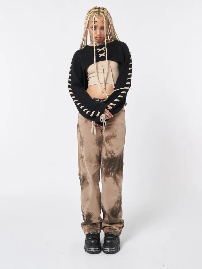 Women Minga London Knitwear Hai Lace Up Knitted Shrug