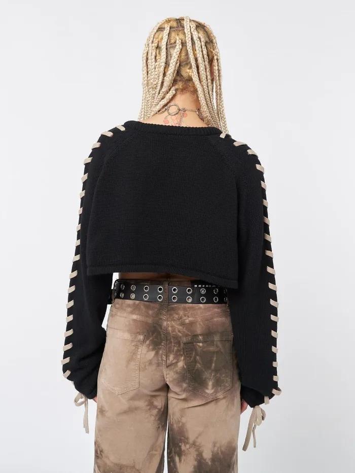 Women Minga London Knitwear Hai Lace Up Knitted Shrug