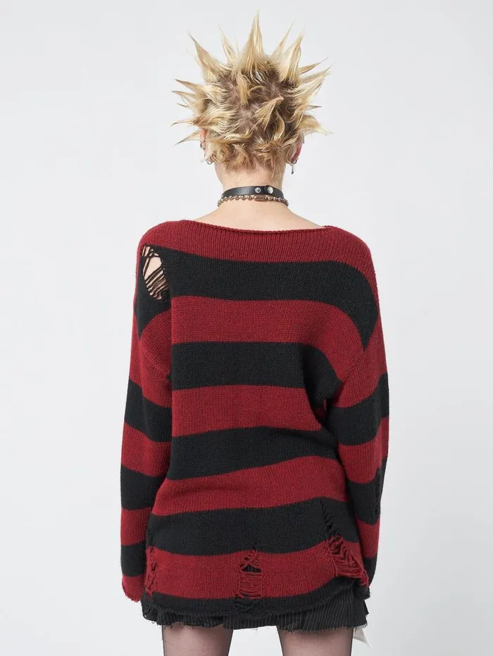 Women Minga London Knitwear Pentagram Star Striped Knit Jumper