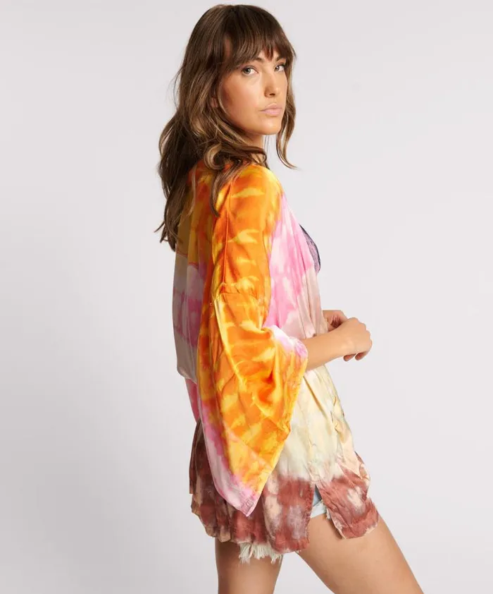 Women MIRAGE HAND DYED SATIN KIMONO One Teaspoon Jackets