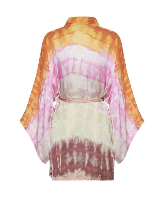 Women MIRAGE HAND DYED SATIN KIMONO One Teaspoon Jackets