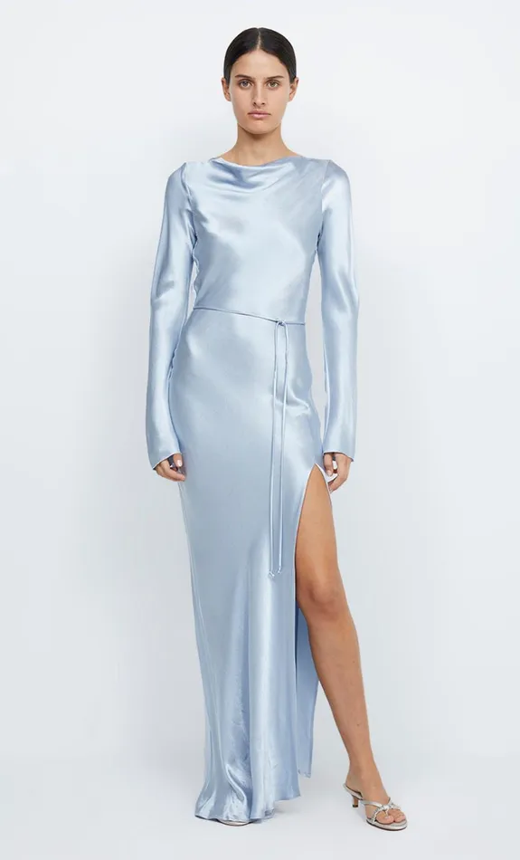 Women MOON DANCE LONG SLEEVE MAXI DRESS 8211 DUSTY BLUE Bec Bridge Bridesmaid Dresses
