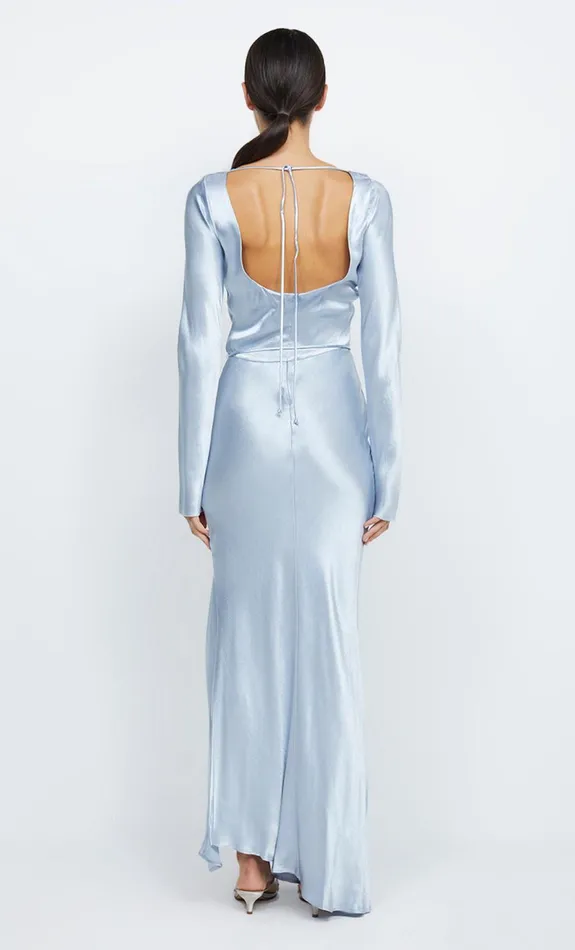 Women MOON DANCE LONG SLEEVE MAXI DRESS 8211 DUSTY BLUE Bec Bridge Bridesmaid Dresses