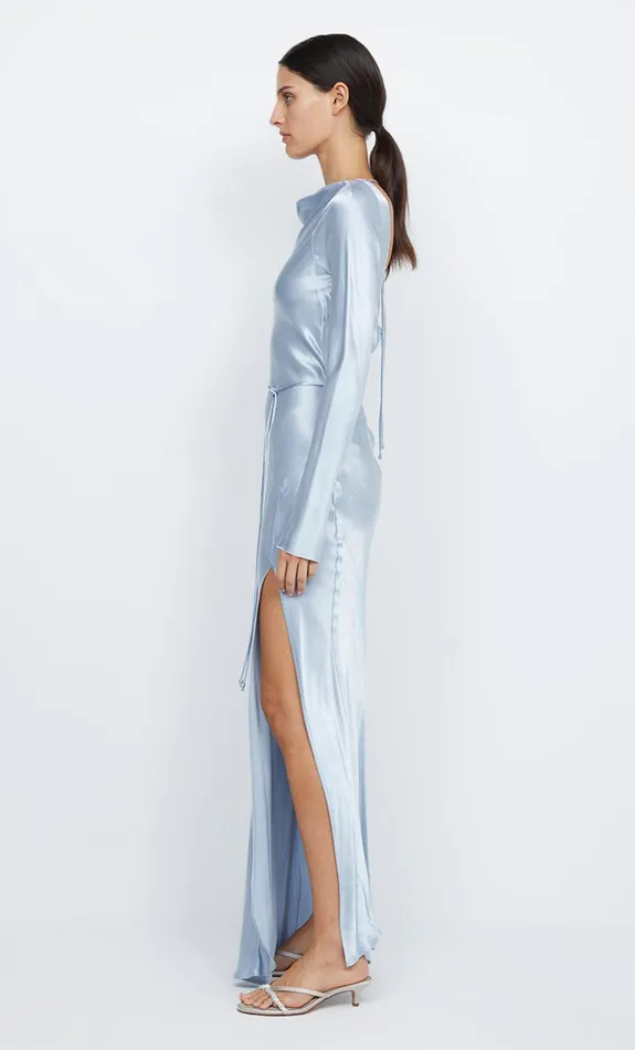 Women MOON DANCE LONG SLEEVE MAXI DRESS 8211 DUSTY BLUE Bec Bridge Bridesmaid Dresses