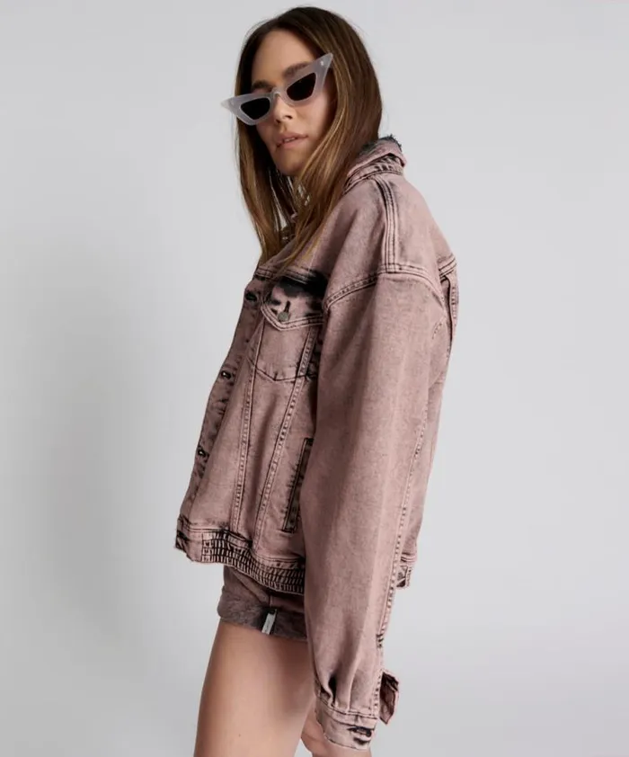 Women NIGHT HAZE OVERSIZED DENIM TRUCKER JACKET One Teaspoon Jackets Women NIGHT HAZE OVERSIZED DENIM TRUCKER JACKET One Teaspoon Jackets