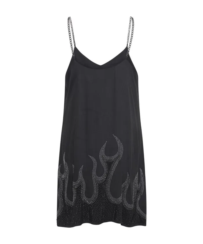 Women ON FIRE BLACK CRYSTAL SLIP DRESS One Teaspoon Mini Dresses Women ON FIRE BLACK CRYSTAL SLIP DRESS One Teaspoon Mini Dresses