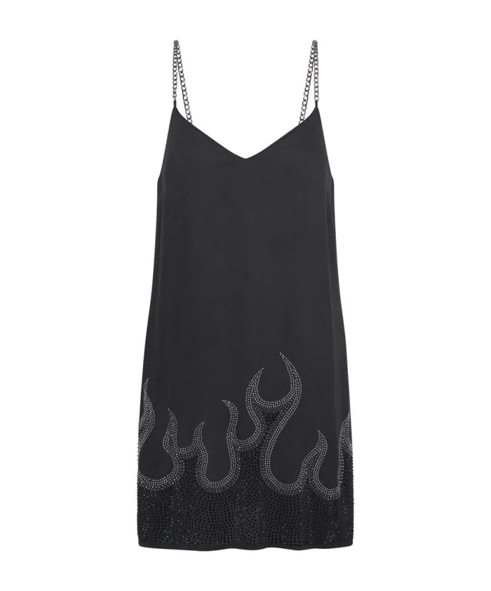 Women ON FIRE BLACK CRYSTAL SLIP DRESS One Teaspoon Mini Dresses Women ON FIRE BLACK CRYSTAL SLIP DRESS One Teaspoon Mini Dresses