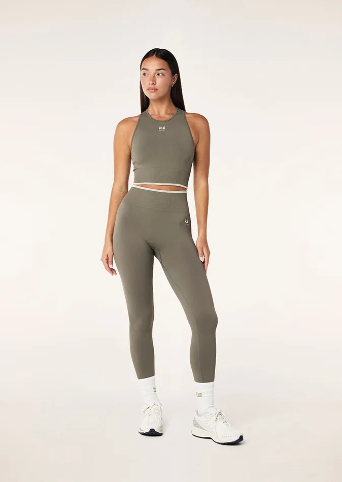 Women PE Nation RESTORE SEAMLESS LEGGING IN KHAKI Seamless