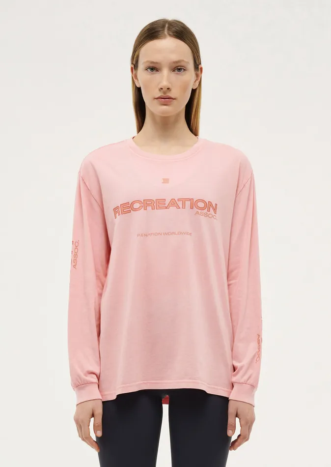 Women PE Nation STREAMLINE LONG SLEEVE TOP IN WASHED CRYSTAL ROSE LongSleeveTops Women PE Nation STREAMLINE LONG SLEEVE TOP IN WASHED CRYSTAL ROSE LongSleeveTops