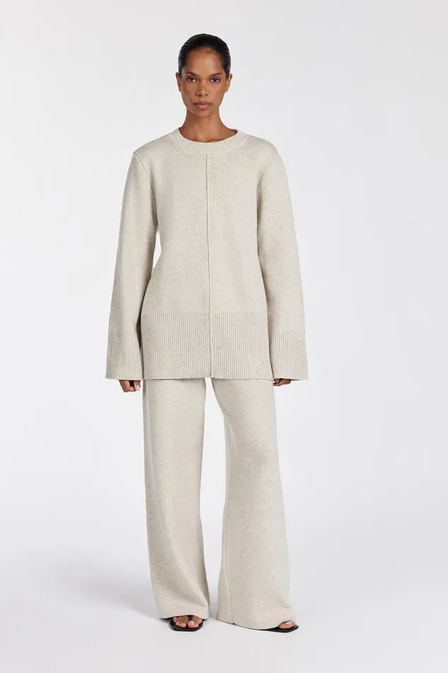 Women Pants DISSH CLEMENCE OAT MARLE KNIT PANT