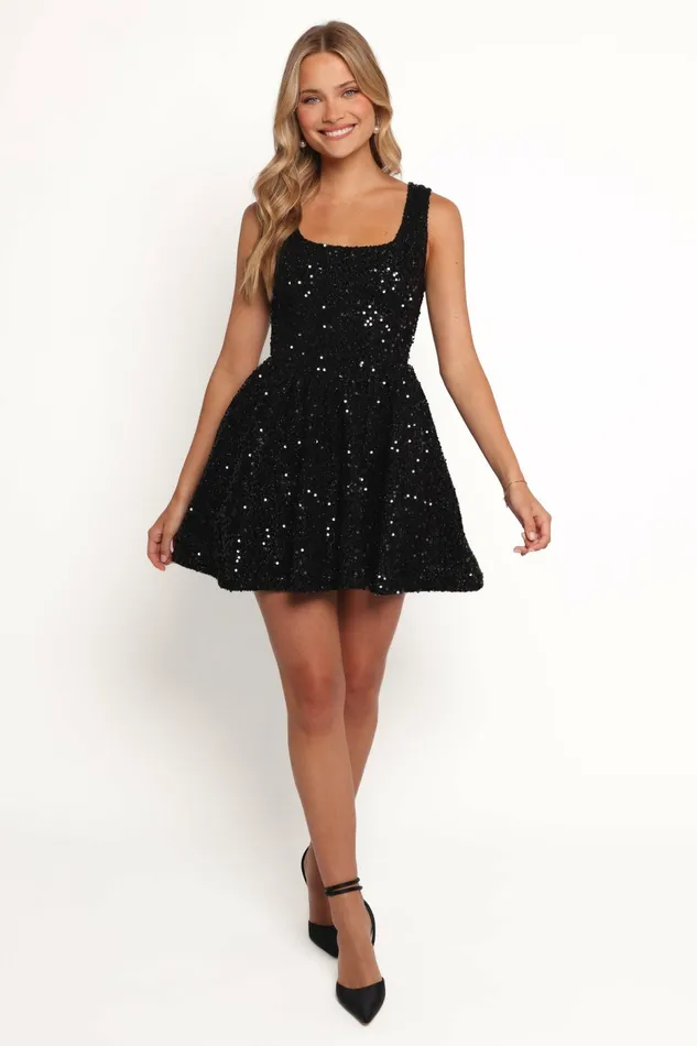 Women Petal and Pup Emma Mini Dress Black Fall Dresses