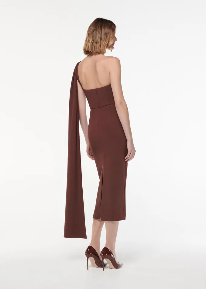 Women Roland Mouret Clothing Asymmetric Heavy Cady Midi Dress