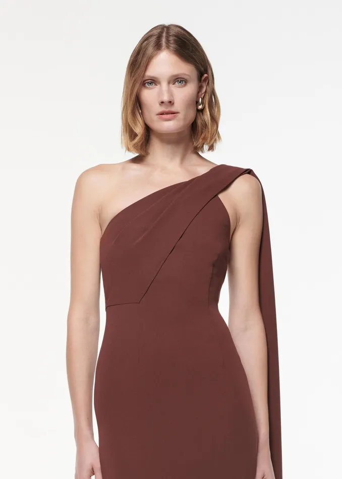 Women Roland Mouret Clothing Asymmetric Heavy Cady Midi Dress