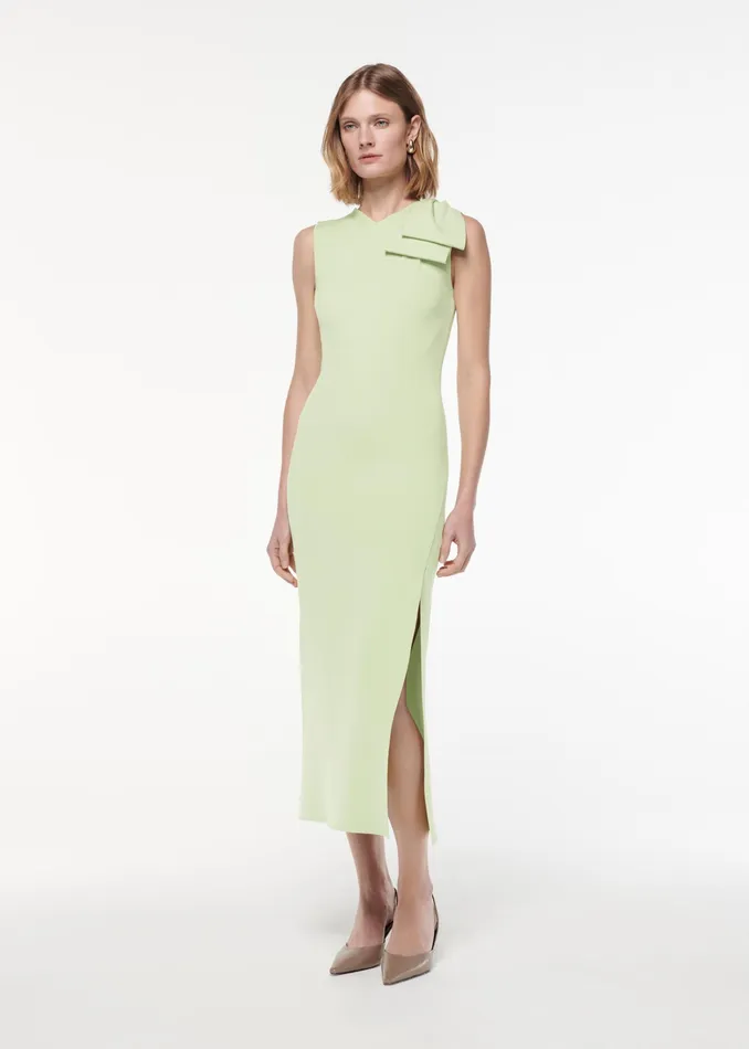 Women Roland Mouret Clothing Flat Knit Bow Midi Dress