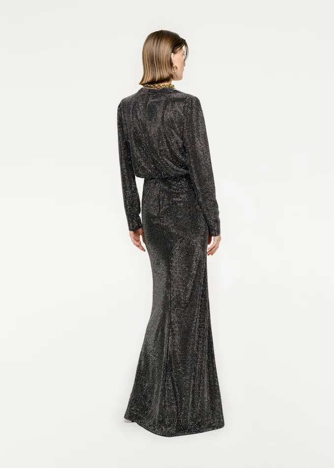 Women Roland Mouret Clothing Long Sleeve Diamante Maxi Dress
