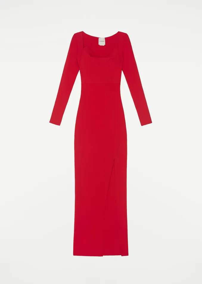 Women Roland Mouret Clothing Long Sleeve Knit Maxi Dress