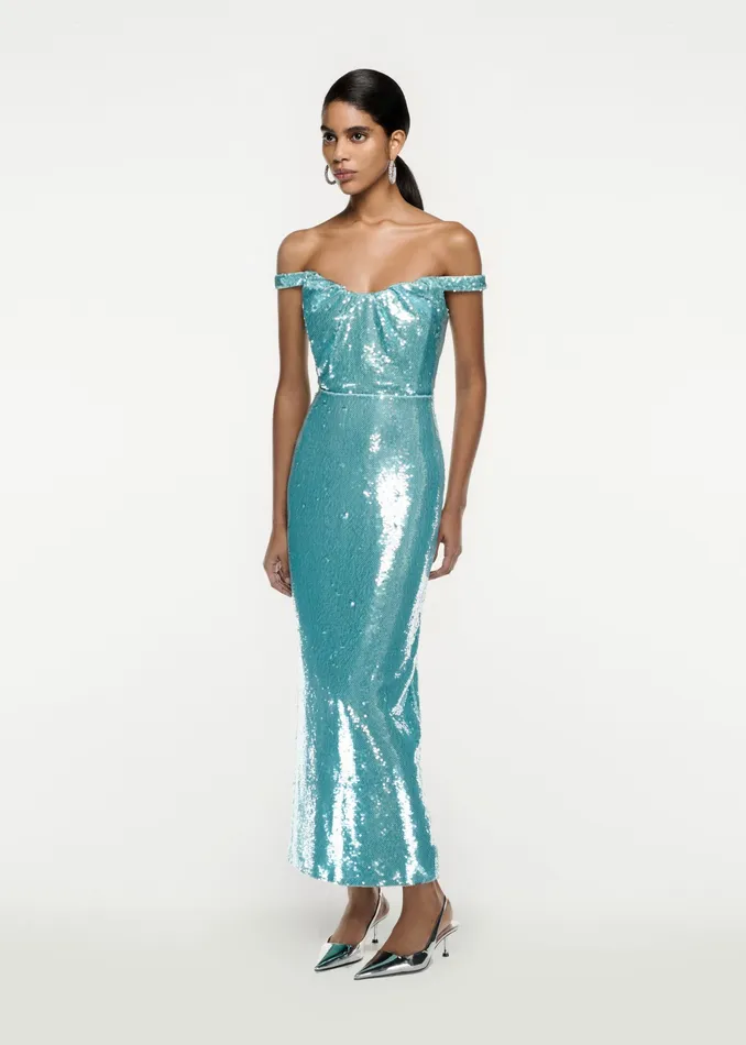 Women Roland Mouret Clothing Sequin Midi Dress
