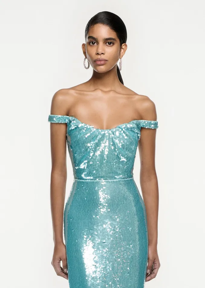 Women Roland Mouret Clothing Sequin Midi Dress
