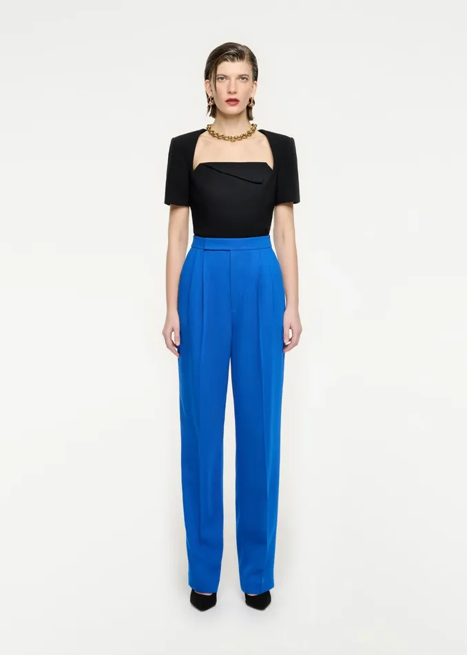 Women Roland Mouret Clothing Short Sleeve Wool Crepe Top