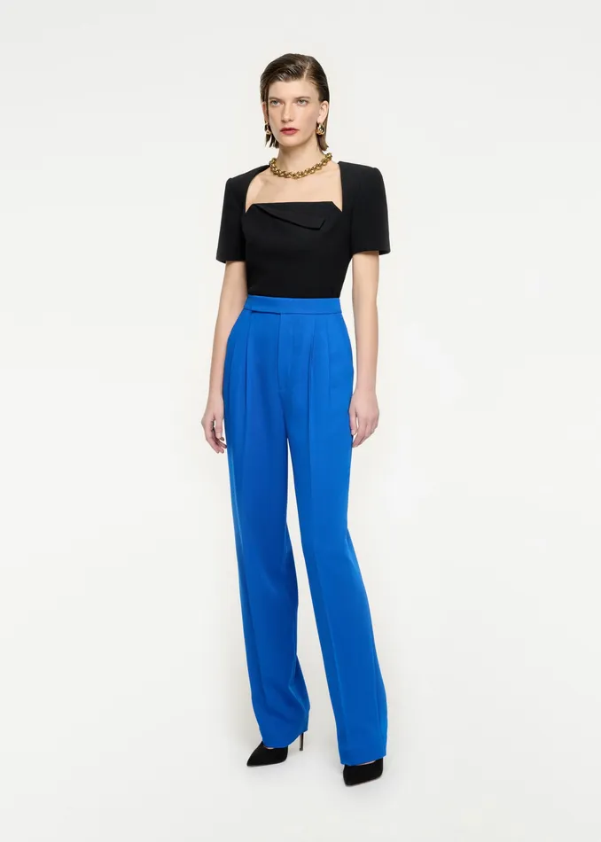 Women Roland Mouret Clothing Short Sleeve Wool Crepe Top