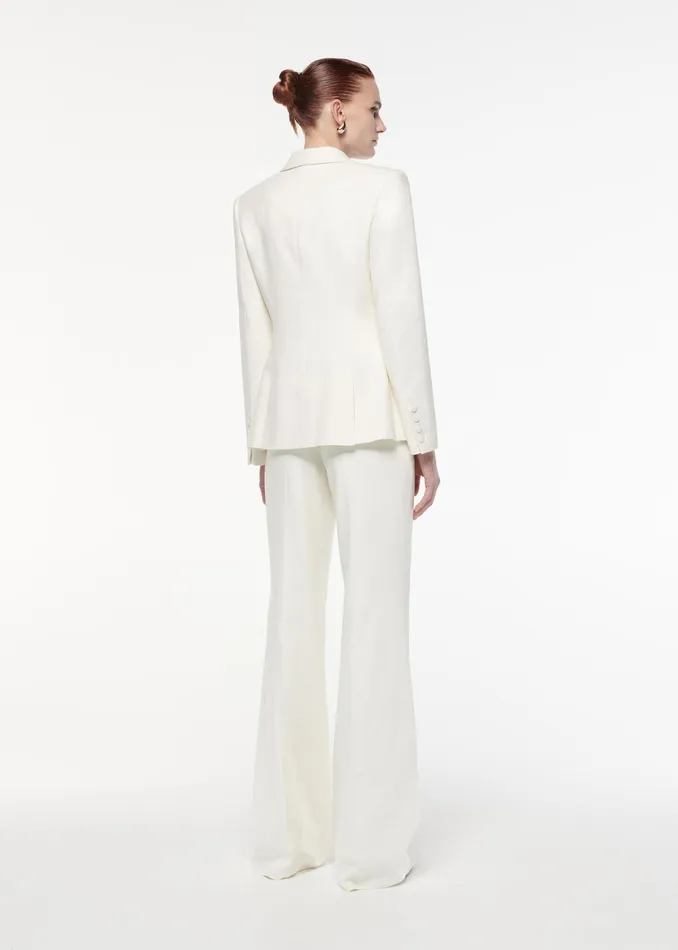 Women Roland Mouret Clothing Single Breasted Linen Blazer